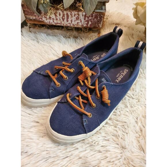 SPERRY Navy Blue Slip On Boat Shoe Women's Size 6.5 - Picture 2 of 8